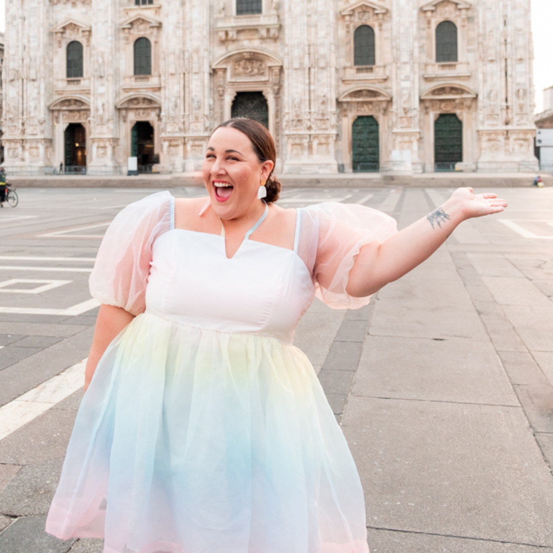 Eloquii Pastel Ombre Puff Dress (Selkie Dupe)