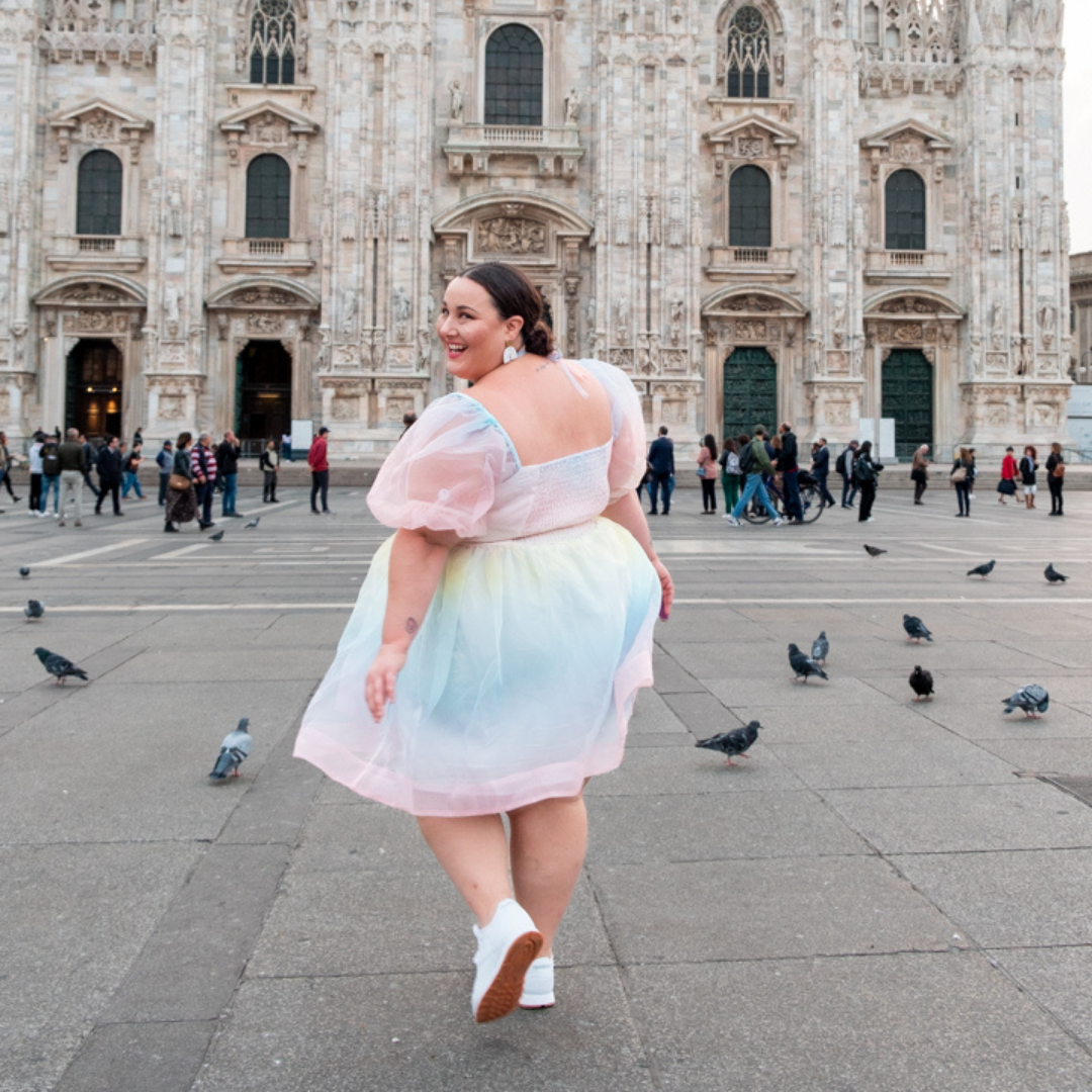 Eloquii Pastel Ombre Puff Dress (Selkie Dupe)