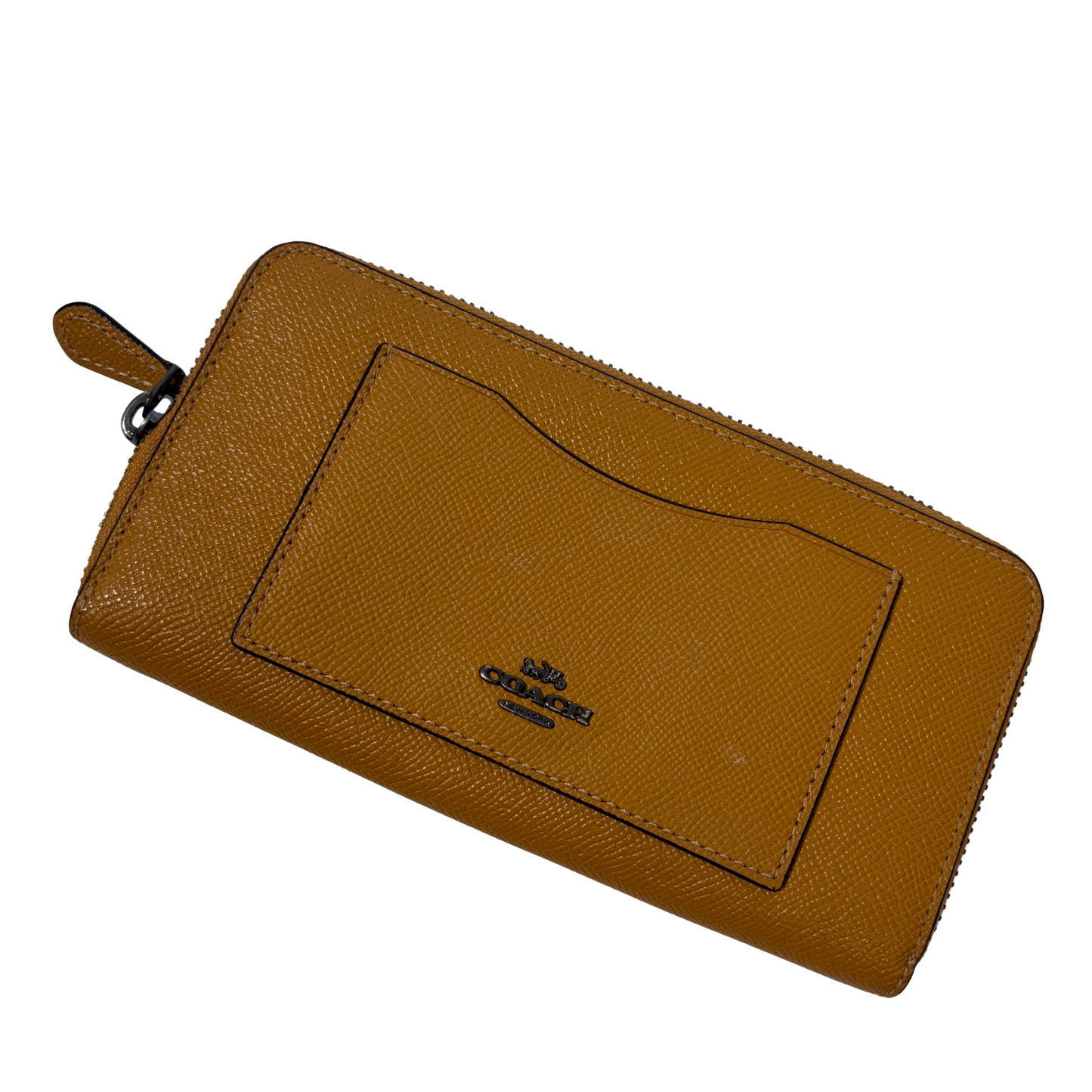 Coach Mustard Yellow Large Accordion Zip Wallet