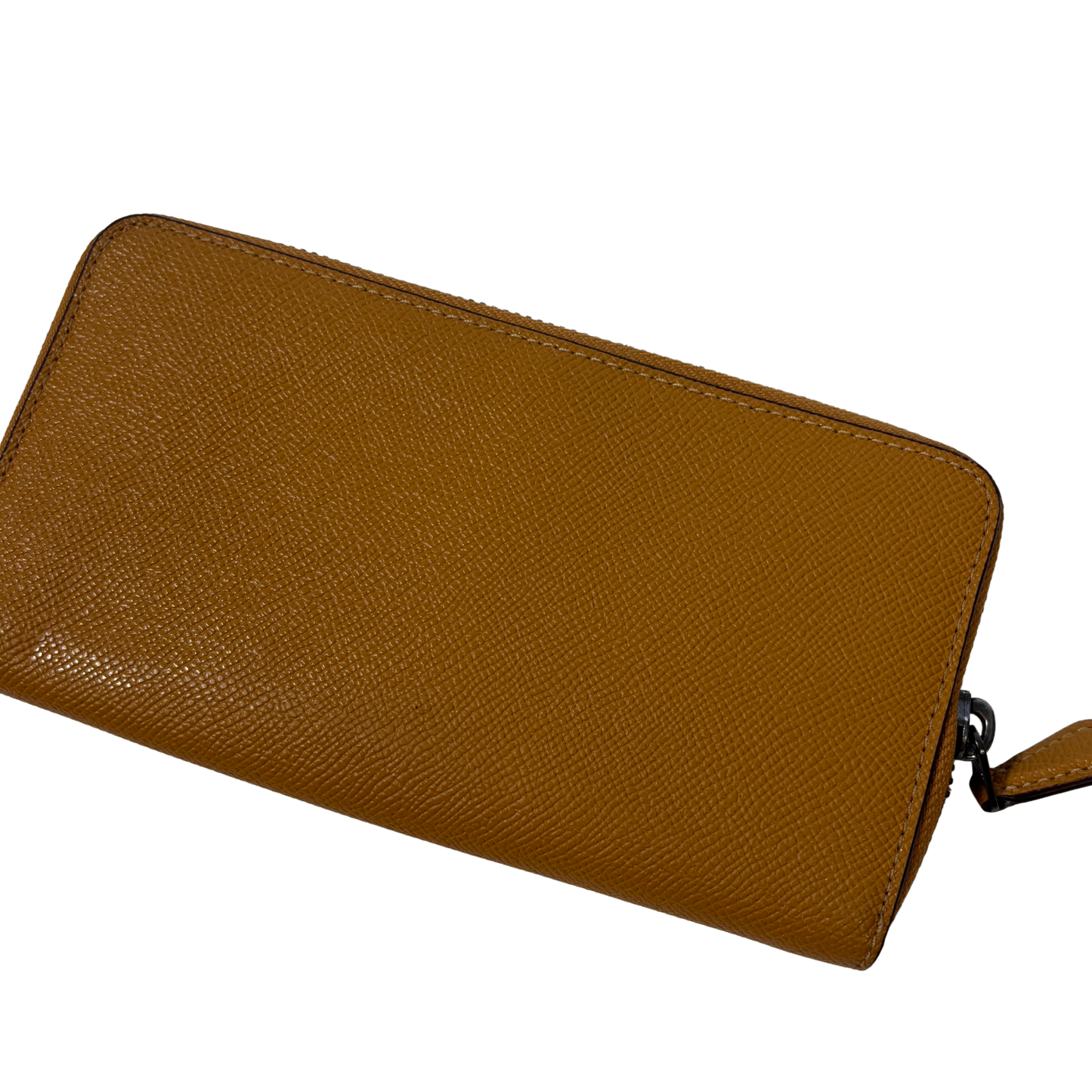Coach Mustard Yellow Large Accordion Zip Wallet