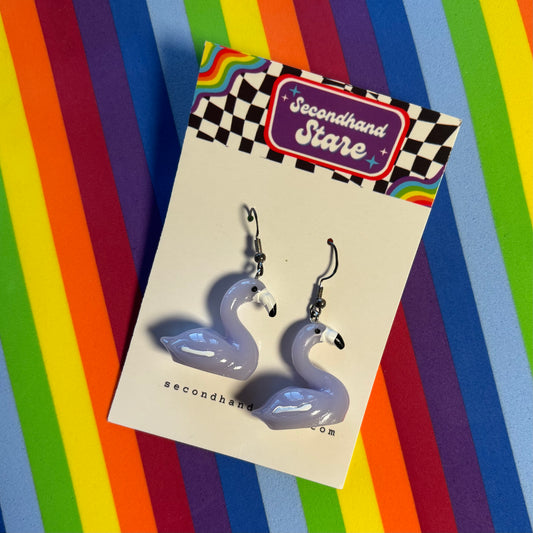 Grey Flamingo Earrings
