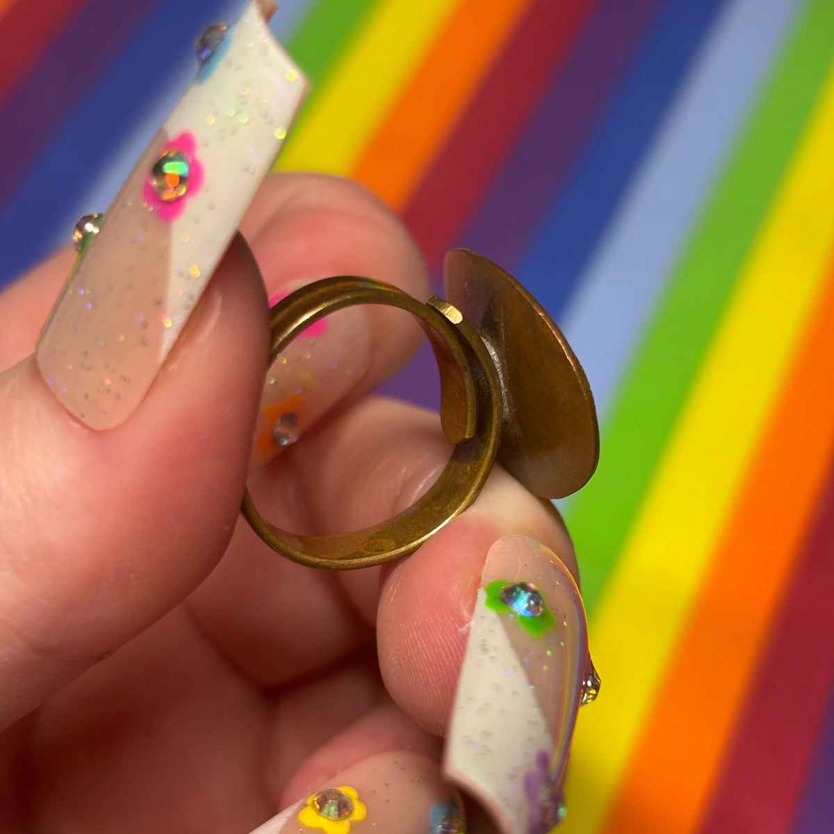 Brass Oval Shield Ring