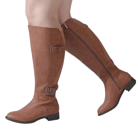 Carmel Brown Wide Calf Riding Boots (Size 9)