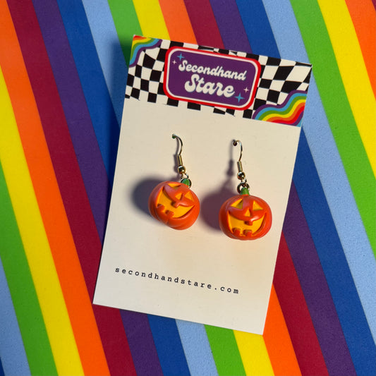 Jack-O-Lantern Dangly Earrings
