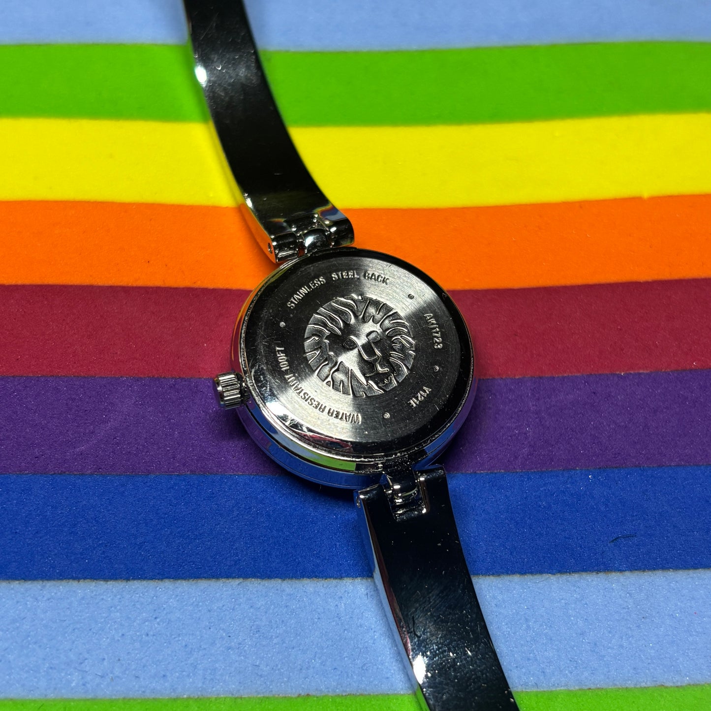 Vintage Silver and Navy Signed Anne Klein Cuff Style Watch
