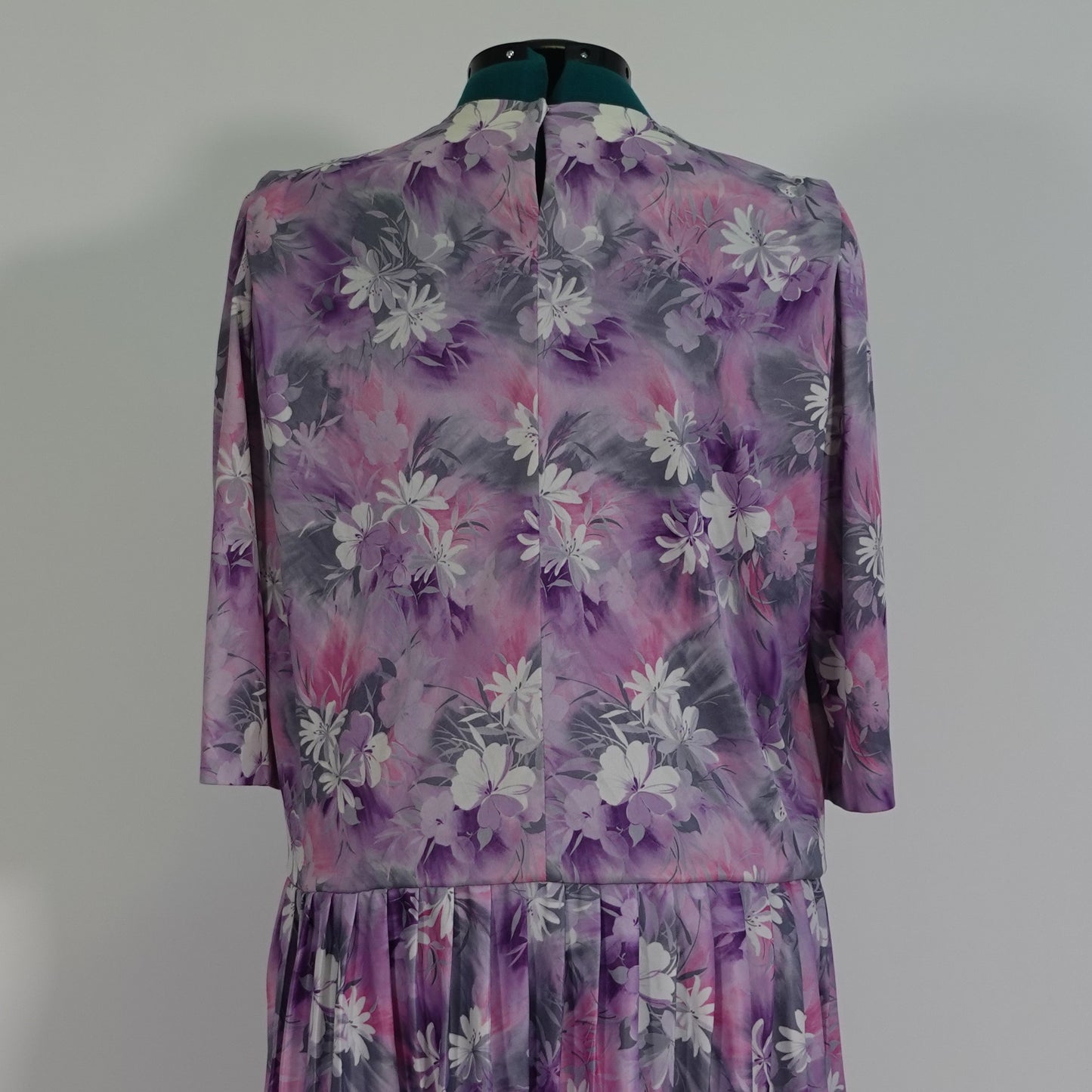 Vintage Purple Floral Drop Waist Dress