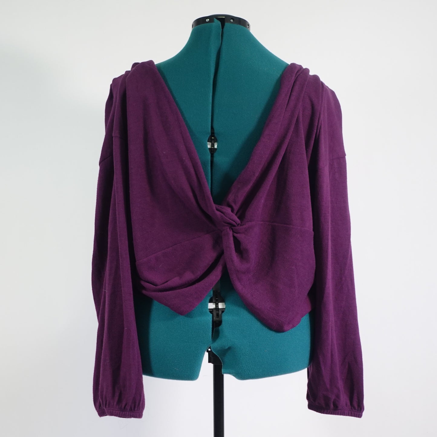 Purple Long Sleeve Sweater Top with Open Back