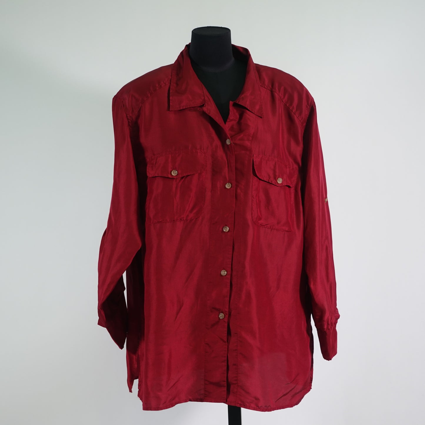 Vintage Elisabeth a Liz Claiborne Company Deep Red Silk Button Up Top