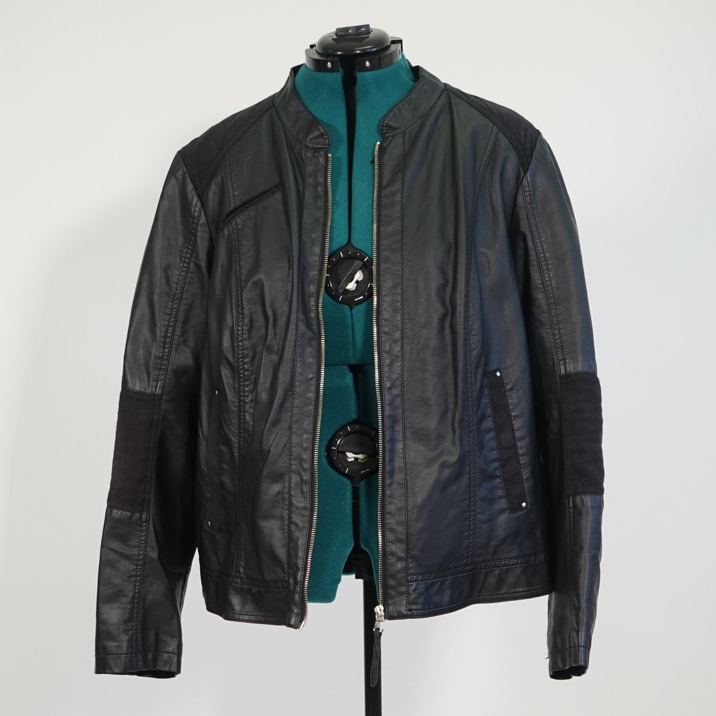 Black Lightweight Faux Leather Jacket