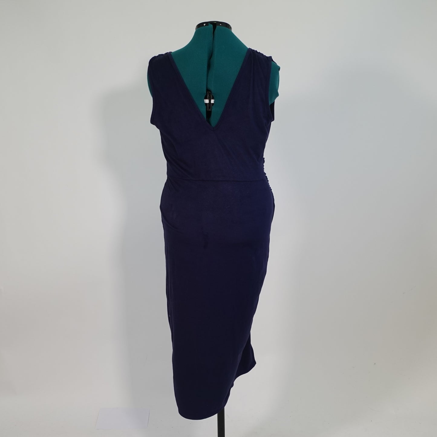 Navy Sleeveless Faux Wrap Dress NWT