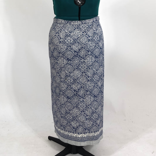 Vintage Blue and White Maxi Skirt