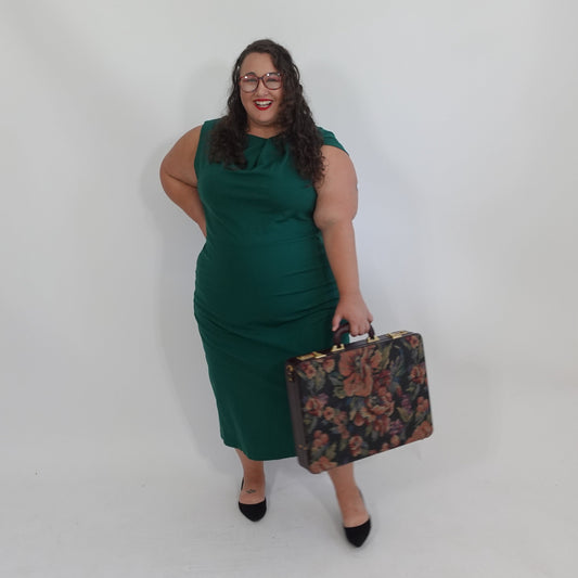 Green Sleeveless Work Dress