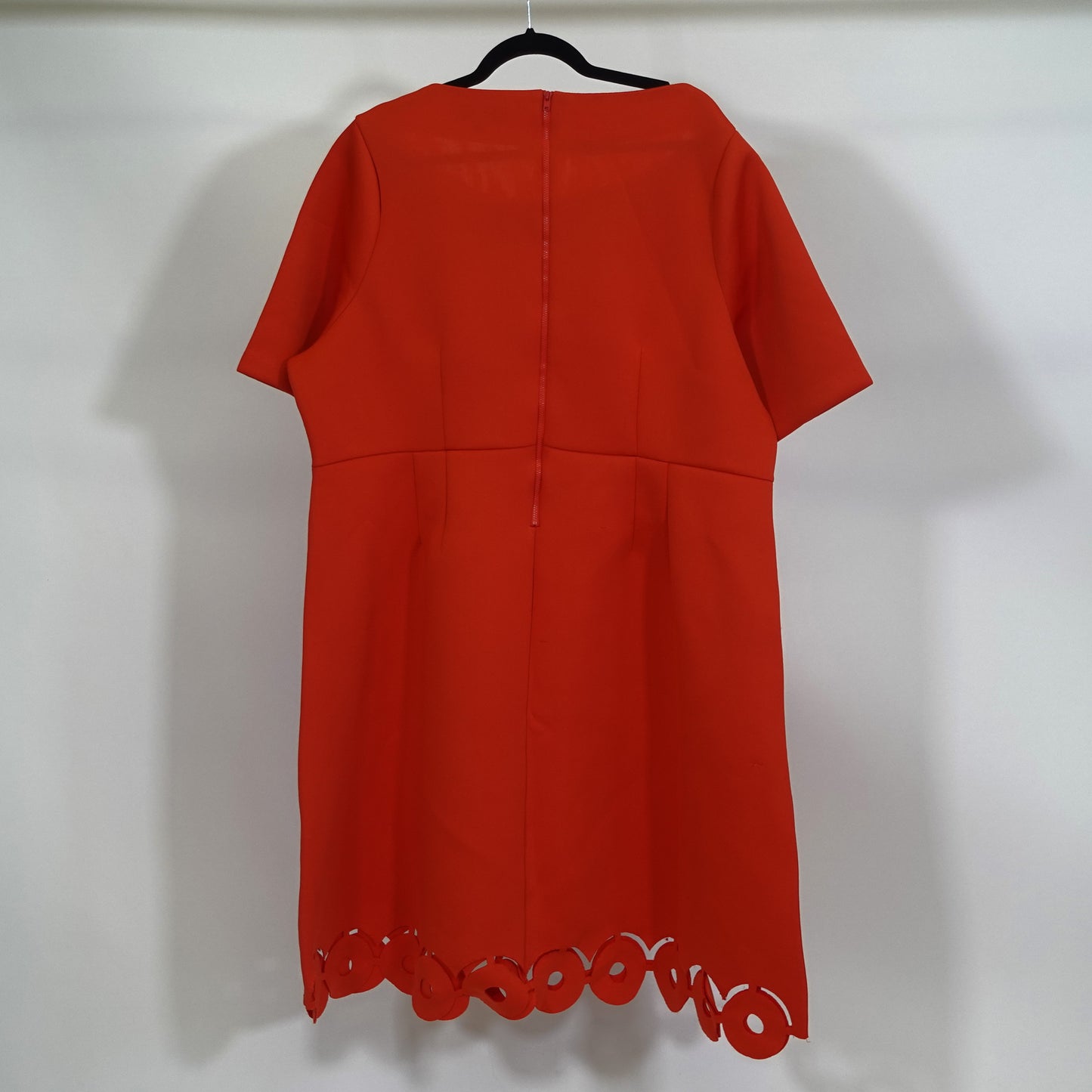 Red A-Line Dress with Laser Cut Design