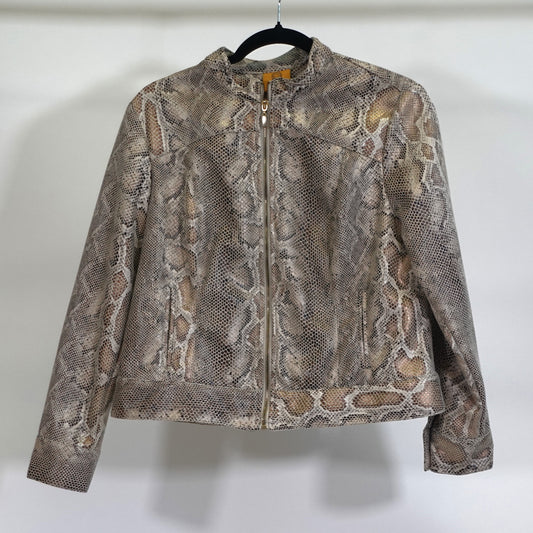 Vintage Snake Print Moto Jacket