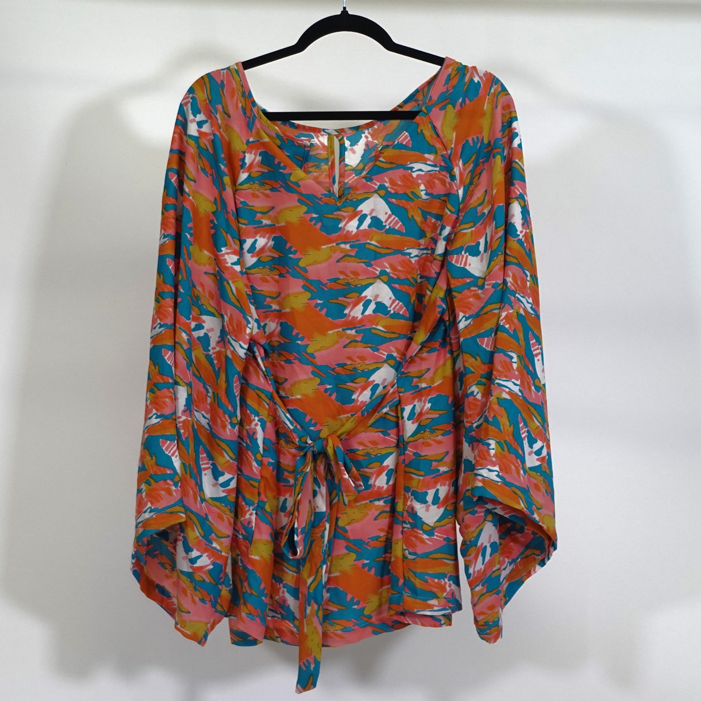 Abstract Print Wide Sleeve Top NWT
