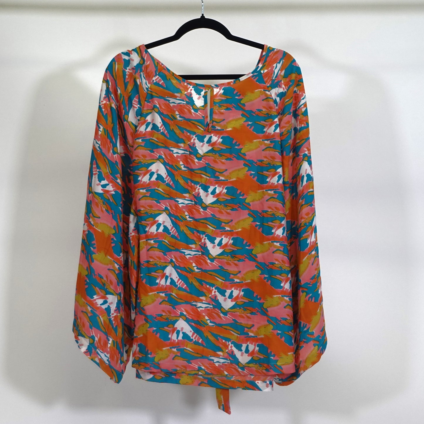 Abstract Print Wide Sleeve Top NWT