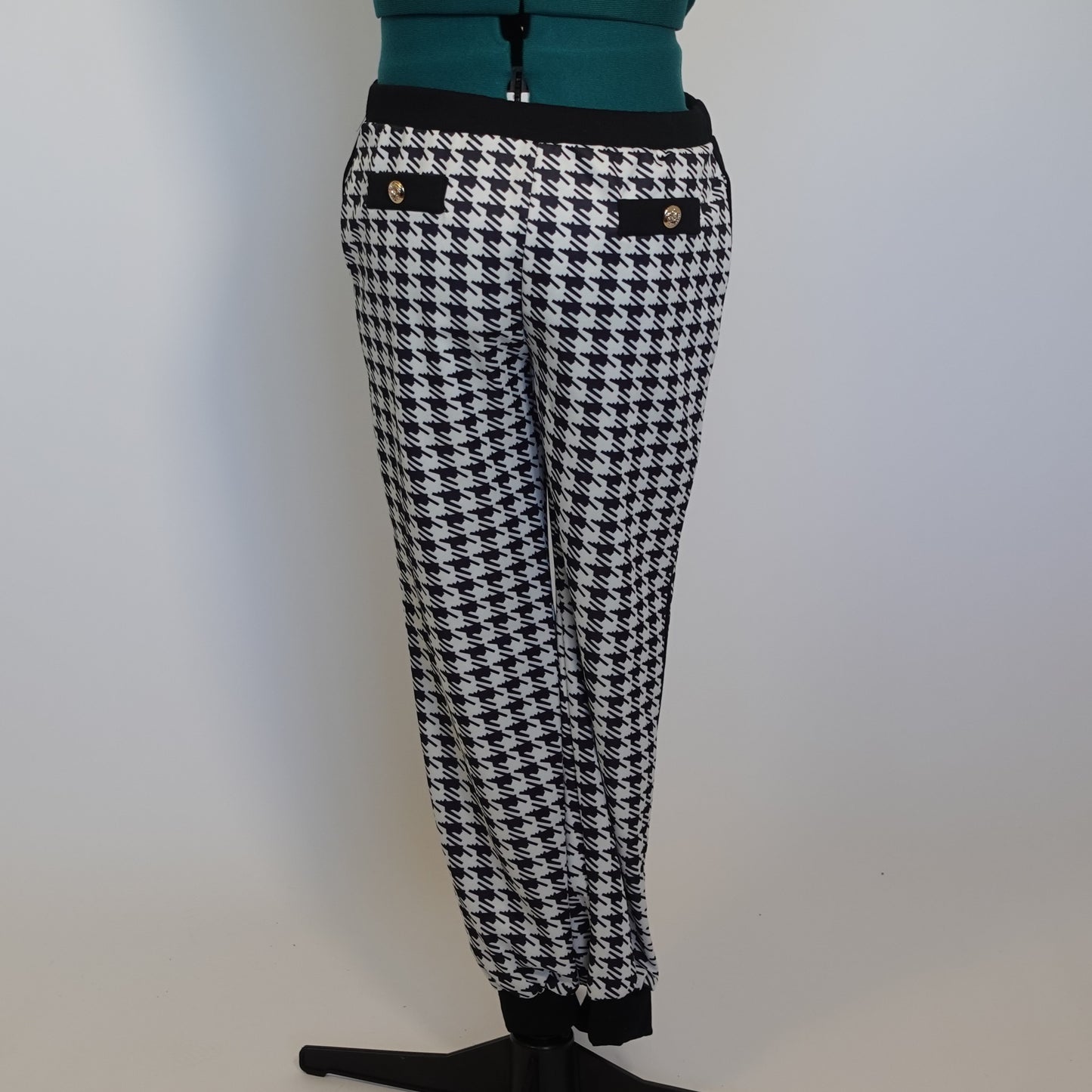 Black and White Houndstooth Two Piece Track Suit