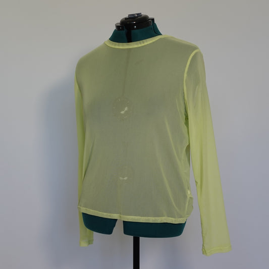 Neon Yellow Mesh Long Sleeve Top