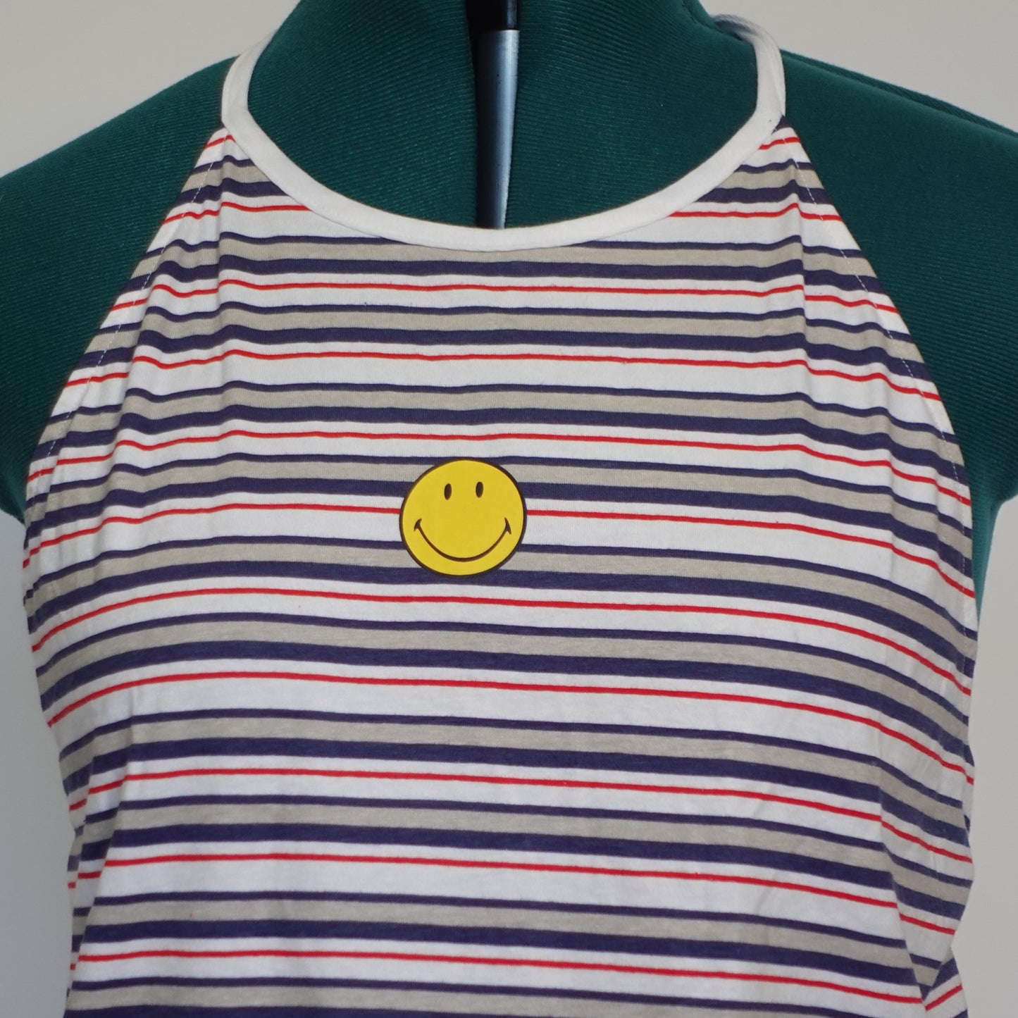 Striped Halter Smiley Face Dress NWT