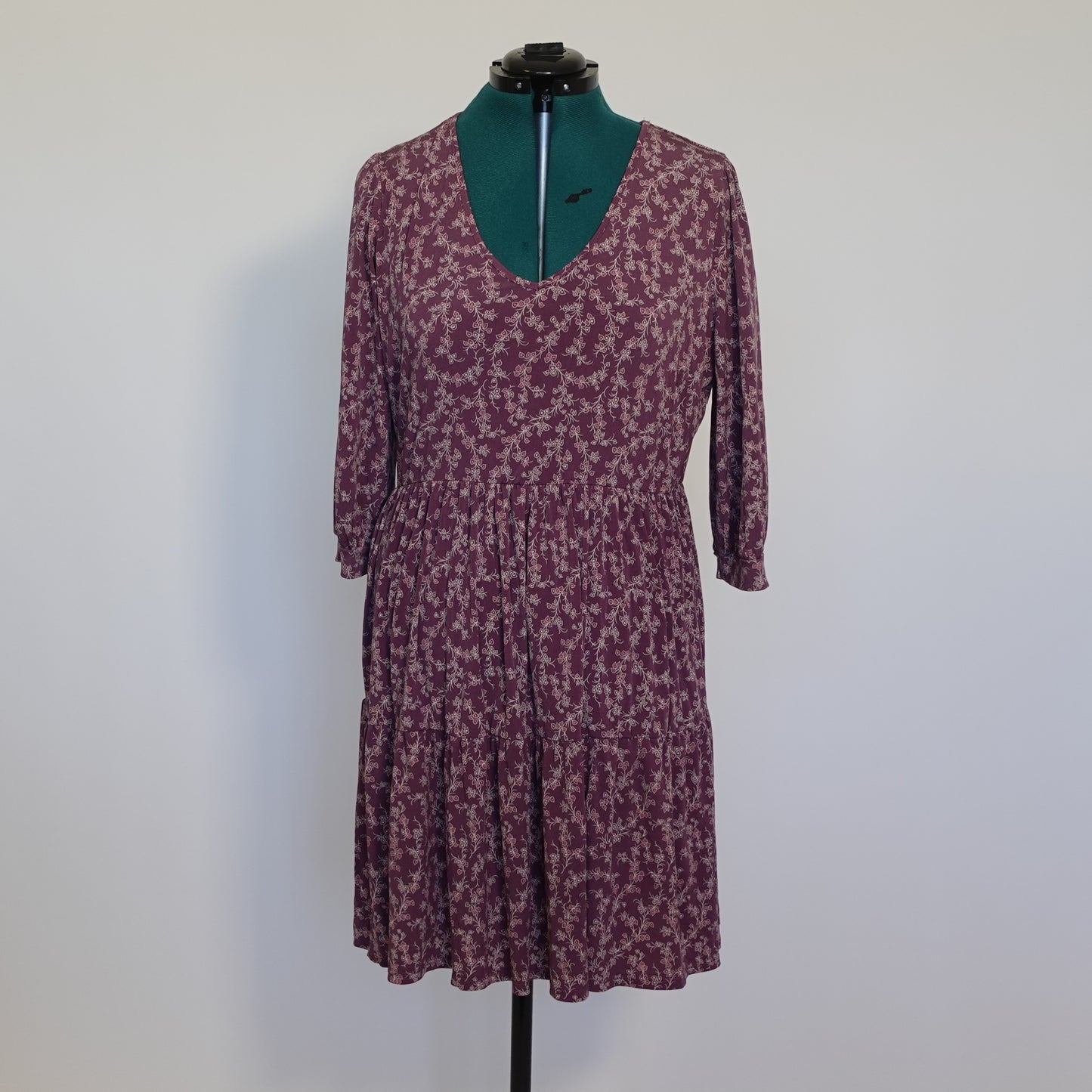 Purple Tiny Floral Print A-Line Dress