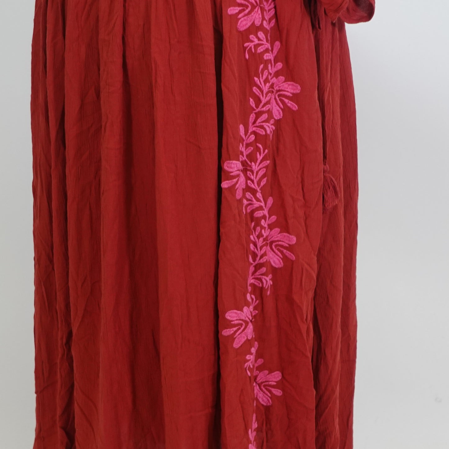 Red Dress with Pink Embroidery NWT