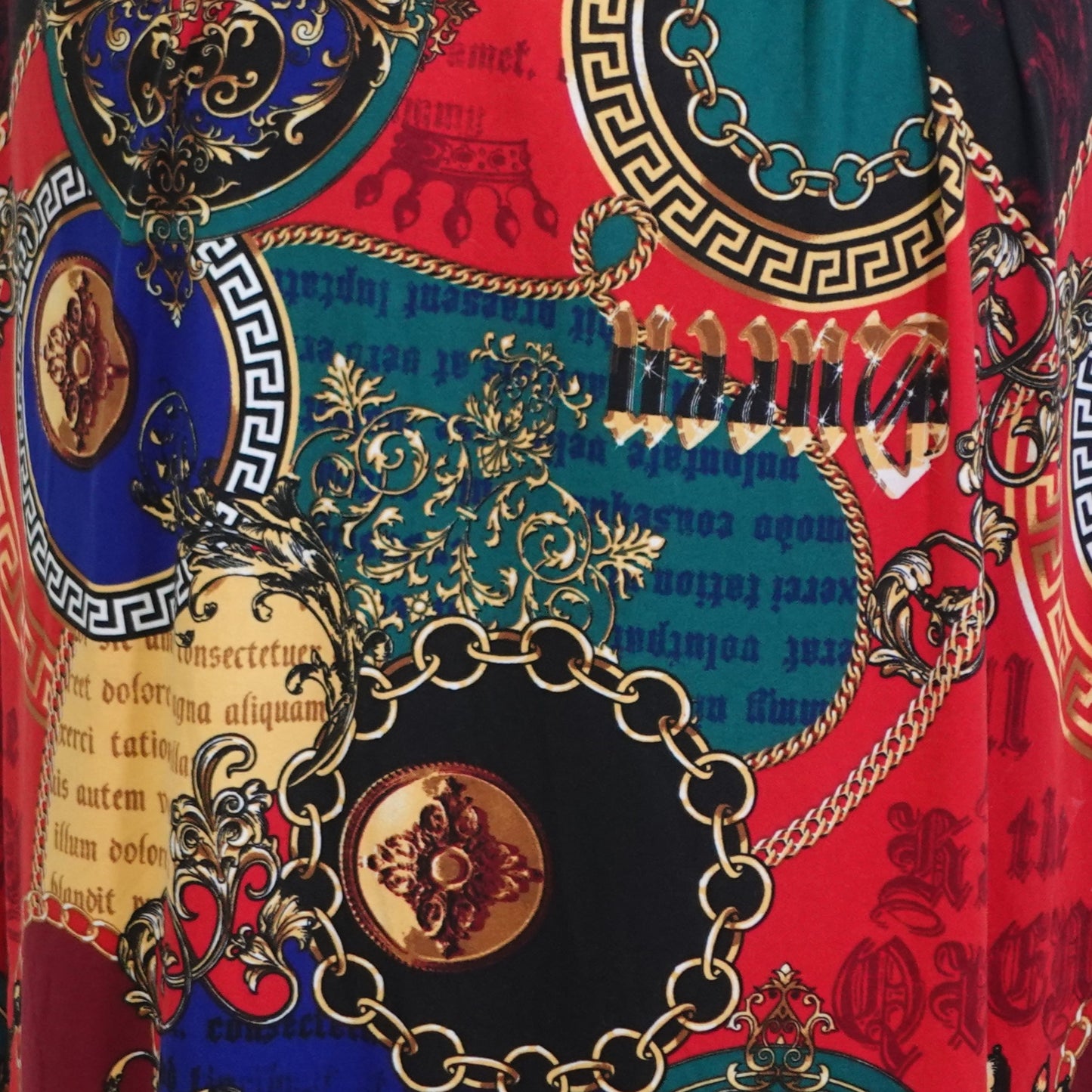 Vintage Sleeveless Gaudy Print Maxi Dress