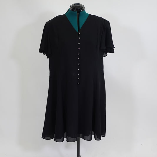 Vintage Black A-Line Button Front Dress