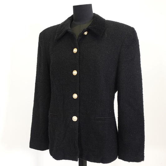 Vintage Black Blazer with Velvet Collar