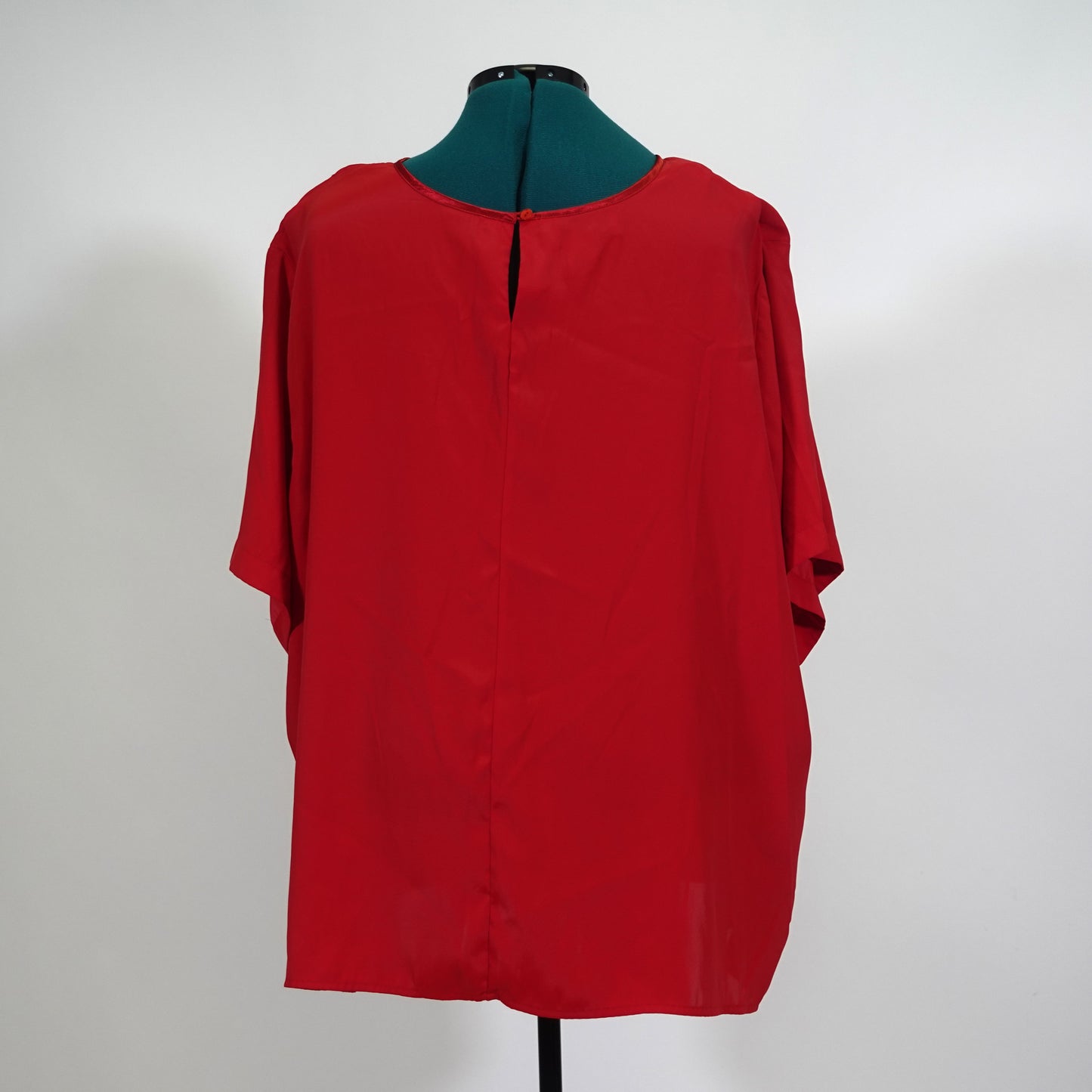 Vintage Red Satin Short Sleeve Top