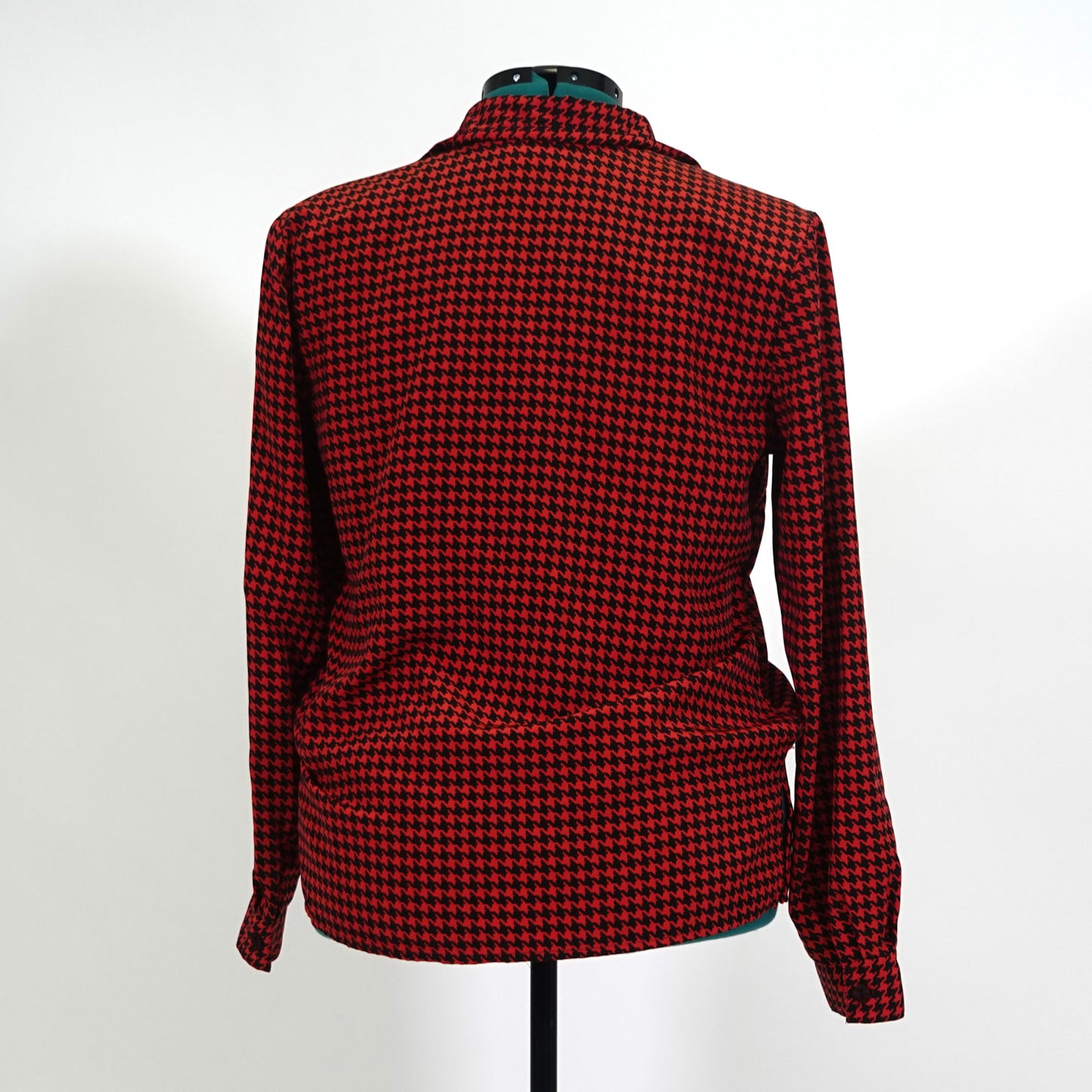 Vintage Red and Black Houndstooth Button Up Shirt
