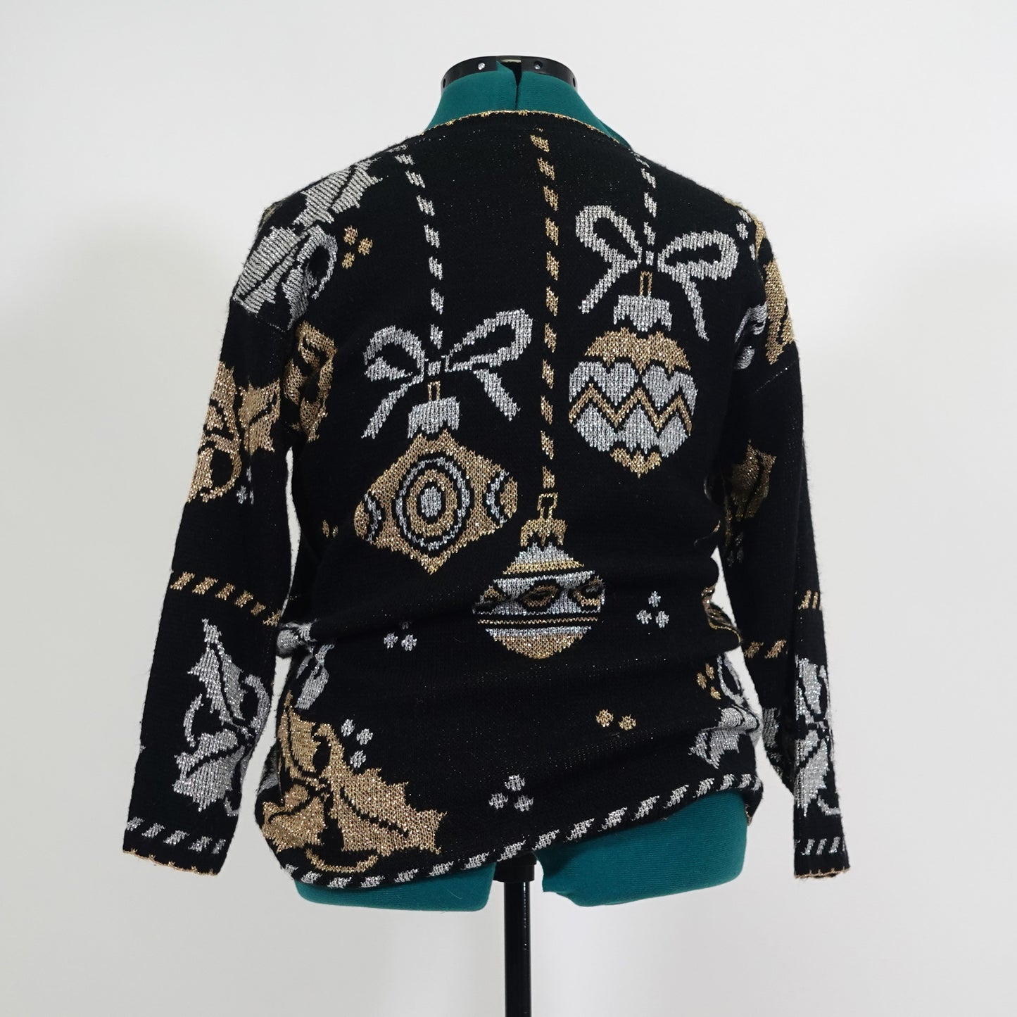 Vintage Black Sweater with Gold Ornaments
