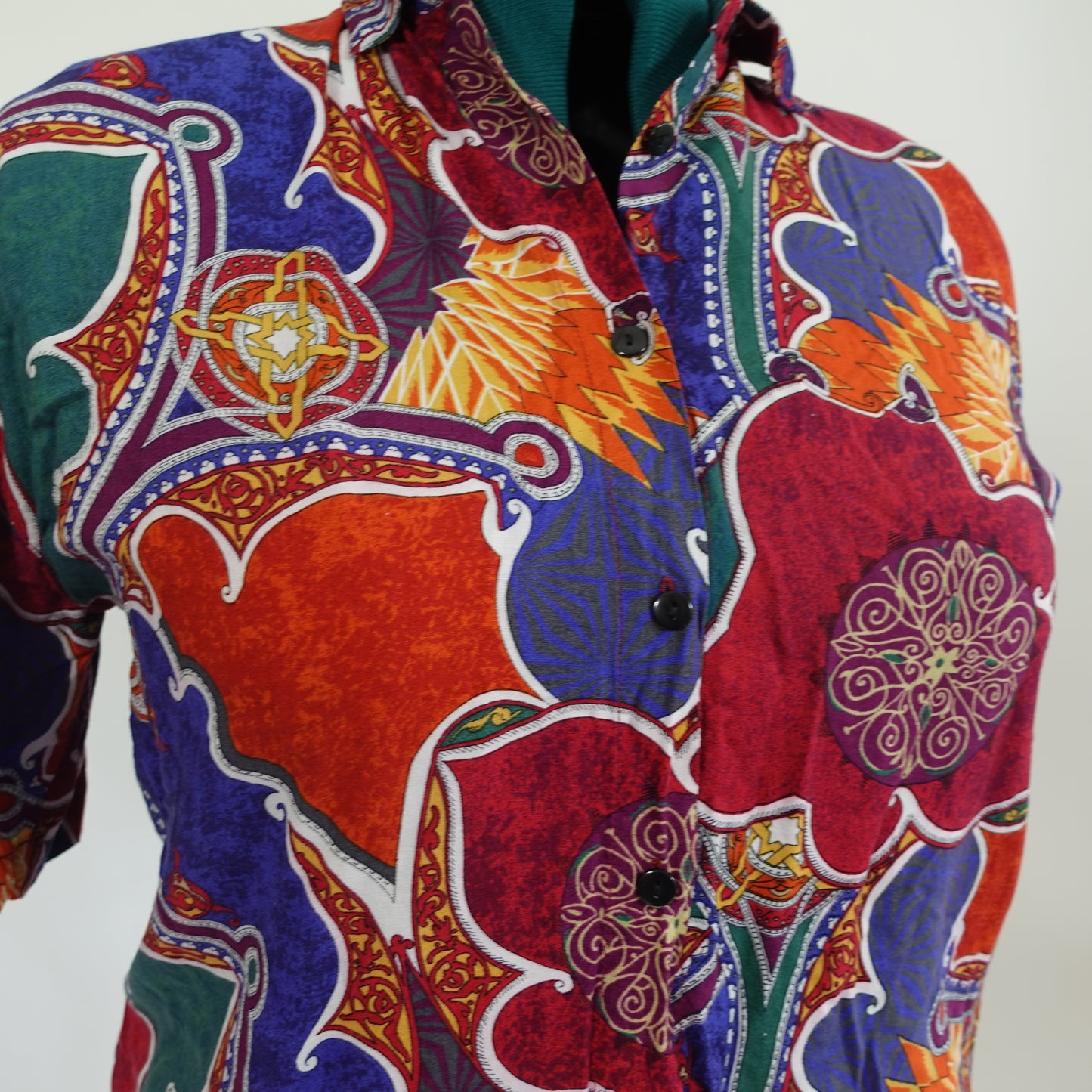 Vintage Multicolored Short Sleeve Button Up