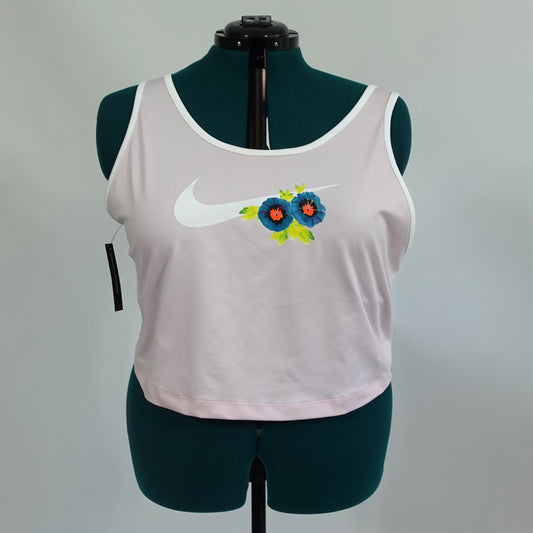 Nike Pink and Tropical Print Cropped Tank NWT