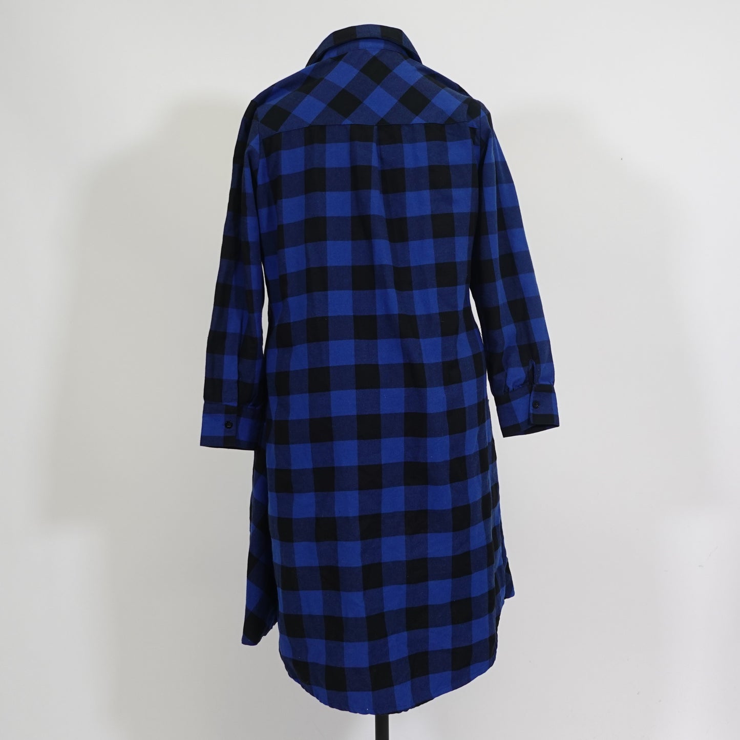 Black and Blue Plaid Flannel Shirt Dress