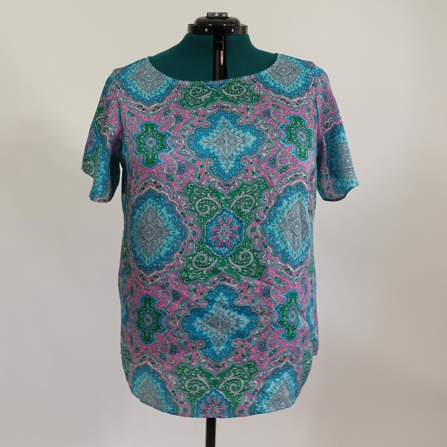 Multicolored Paisley Short Sleeve Top