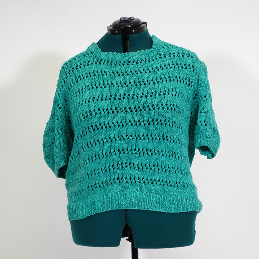 Teal Open Knit Top