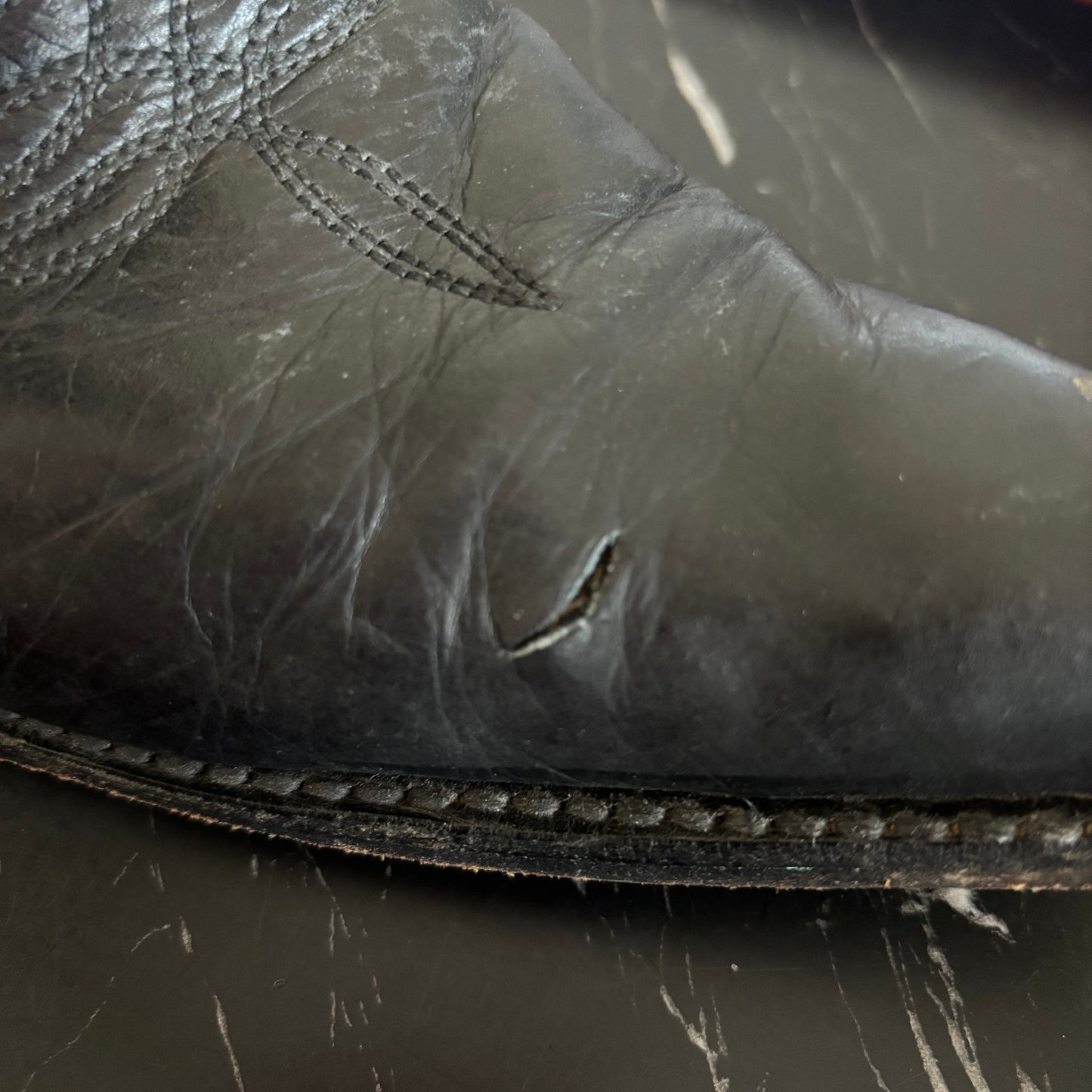 Team West Black Leather Cowboy Boots (Men's 11/ Women's 12)