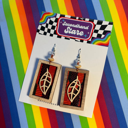 Fall Leaves Wooden Drop Earrings