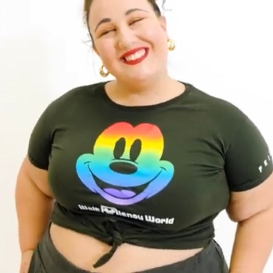 Disney Pride Cropped Tee with Tie Front