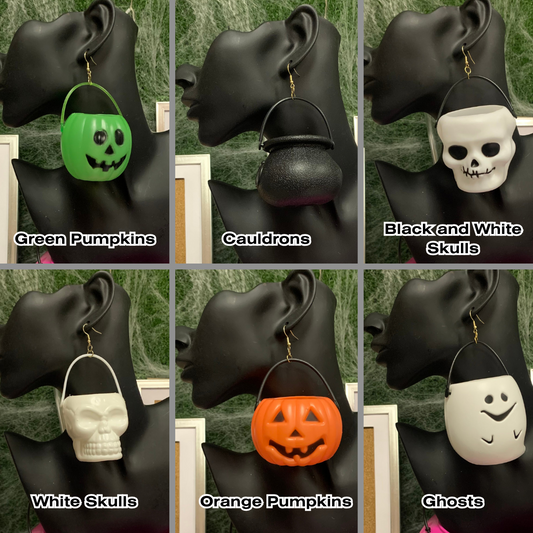 Halloween Candy Bucket Earrings (Various Styles)