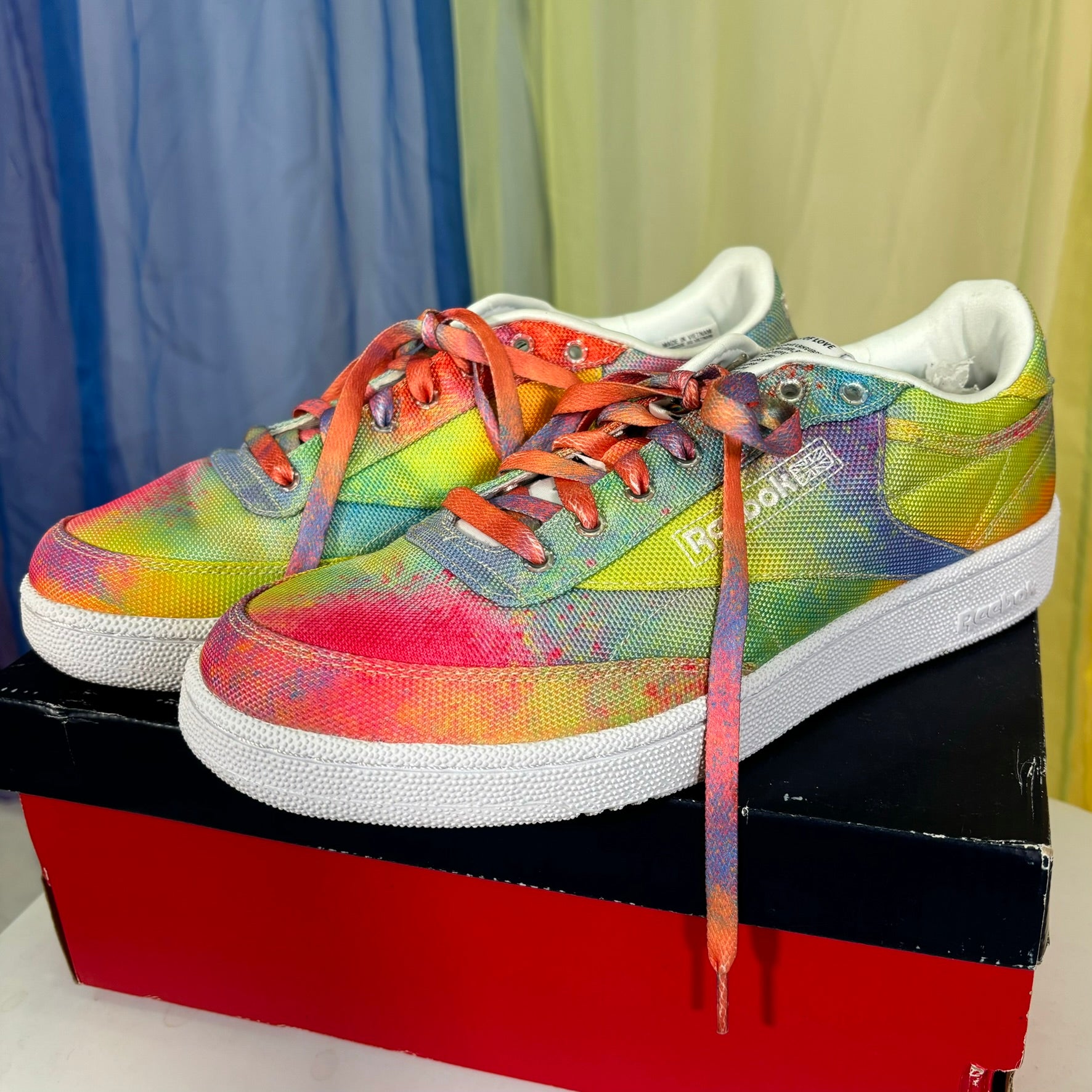 Reebok Club C 85 Pride Multi Colored Sneakers 10.5 Women 9 Men