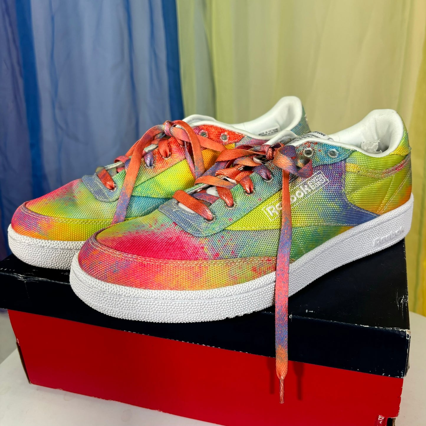 Reebok Club C 85 Pride Multi Colored Sneakers (10.5 Women / 9 Men)