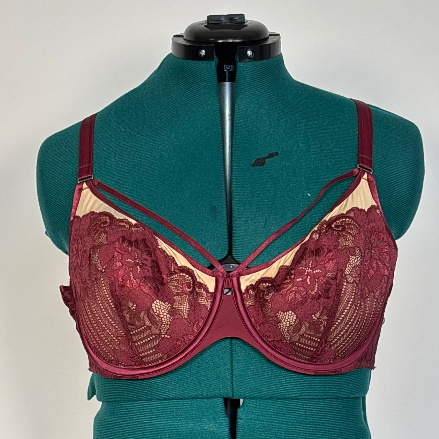 Burgundy and Nude T Shirt Bra (42D)