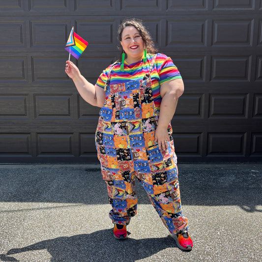 Lucy and Yak Pride Patchwork Dungaree Jumpsuit