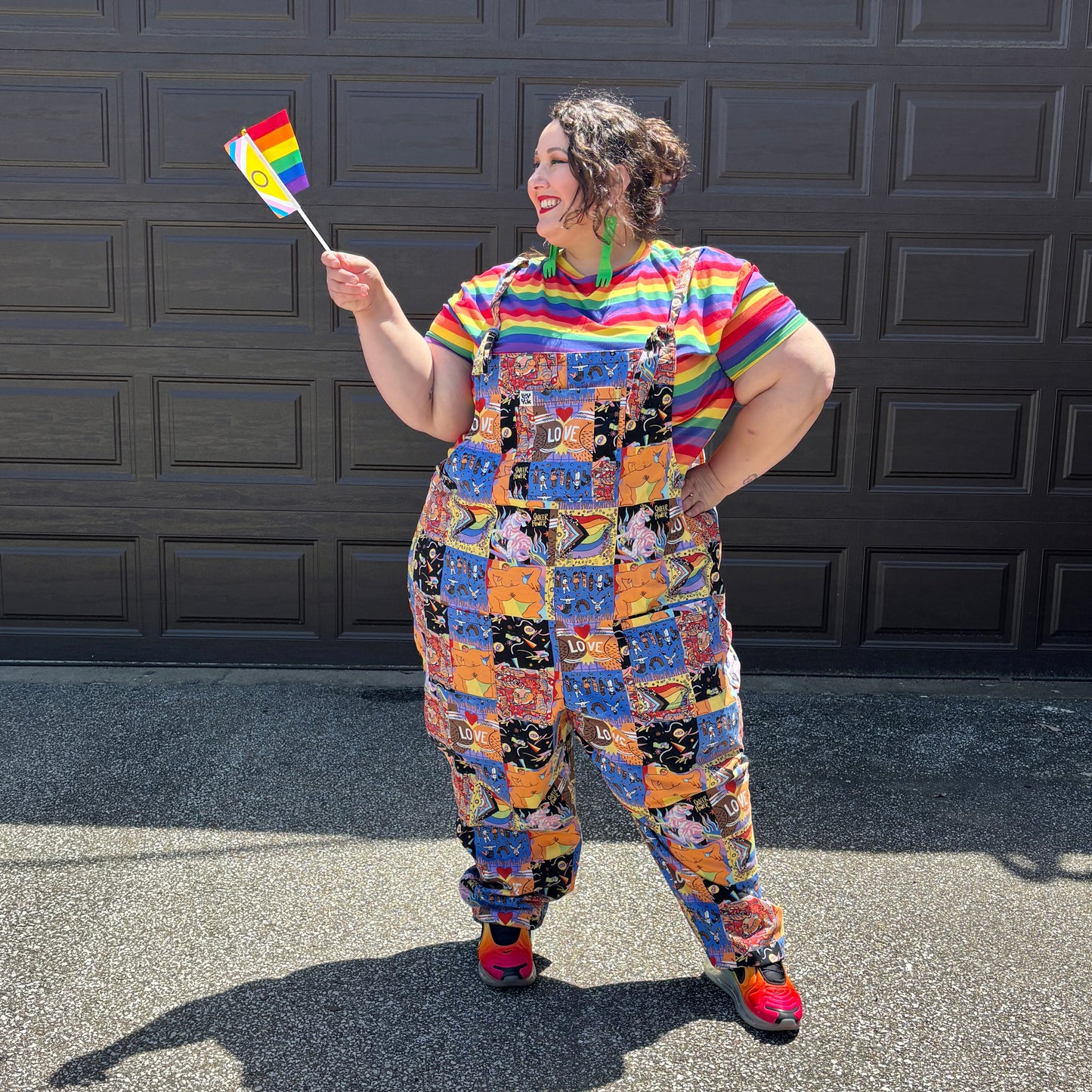 Lucy and Yak Pride Patchwork Dungaree Jumpsuit