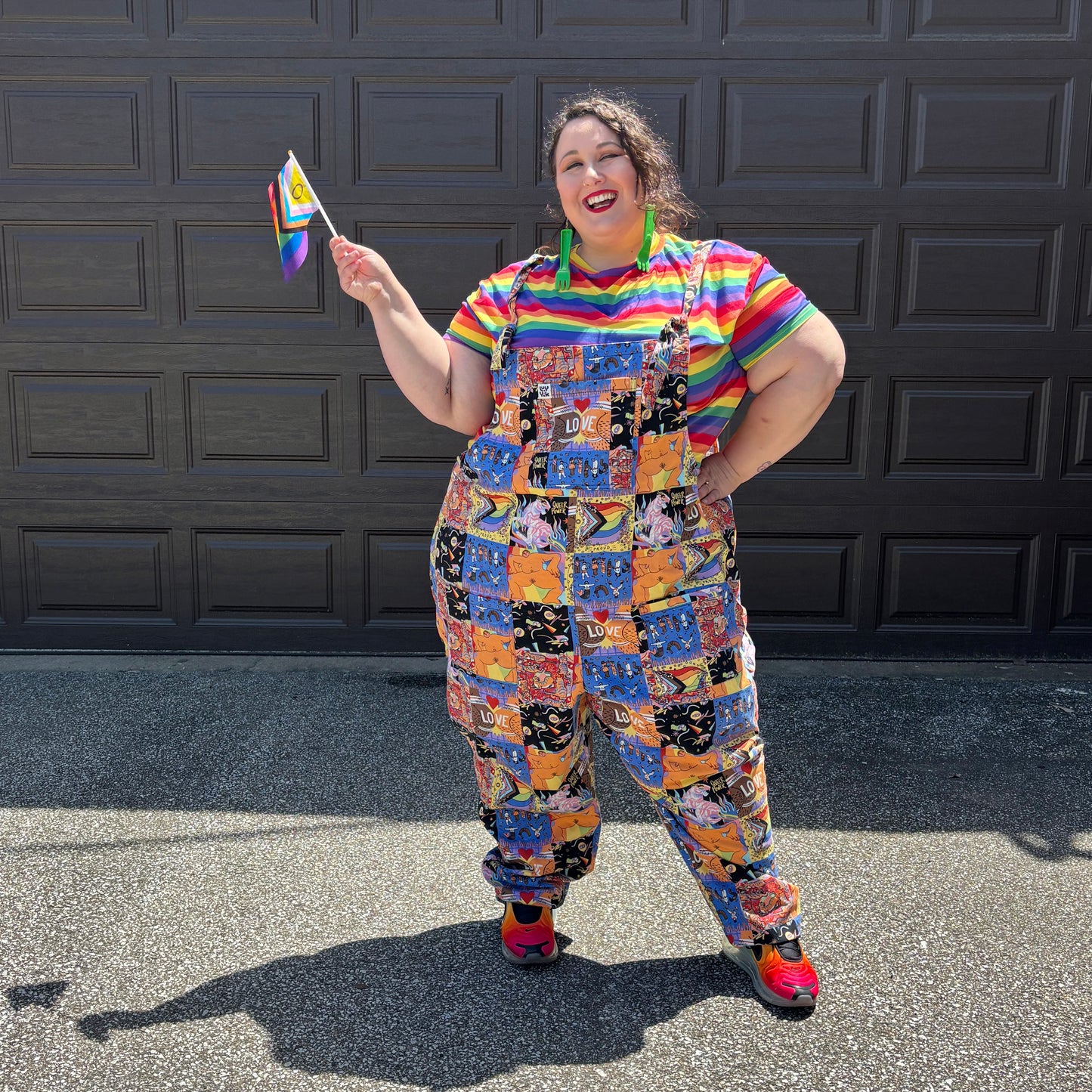 Lucy and Yak Pride Patchwork Dungaree Jumpsuit