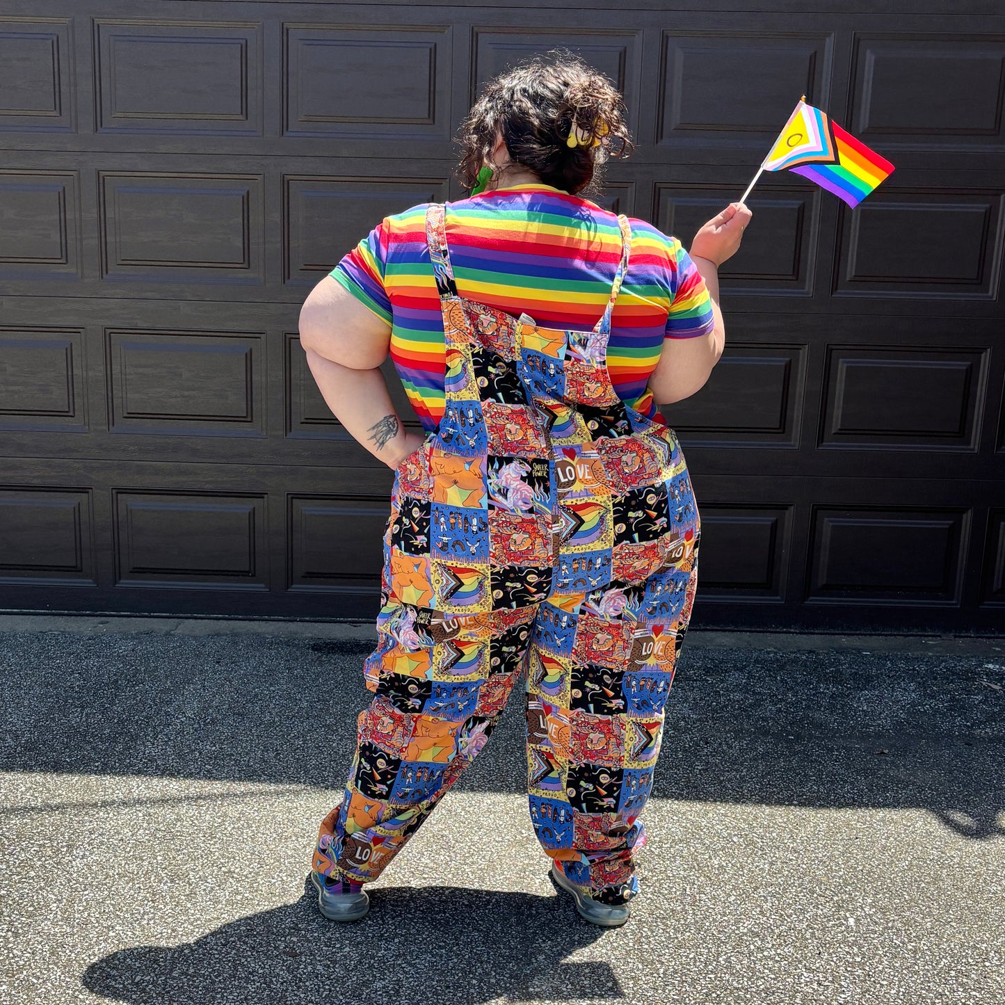 Lucy and Yak Pride Patchwork Dungaree Jumpsuit