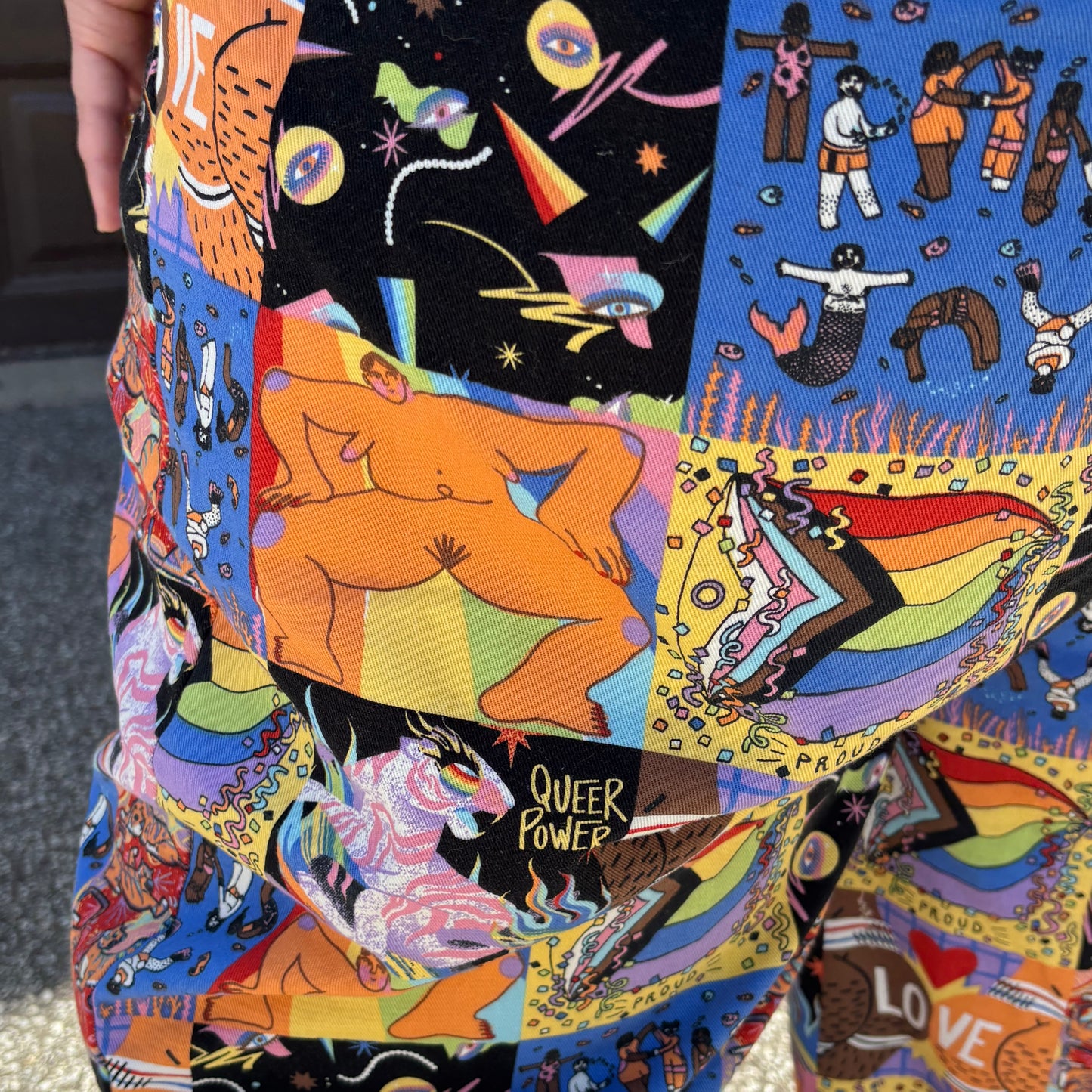 Lucy and Yak Pride Patchwork Dungaree Jumpsuit