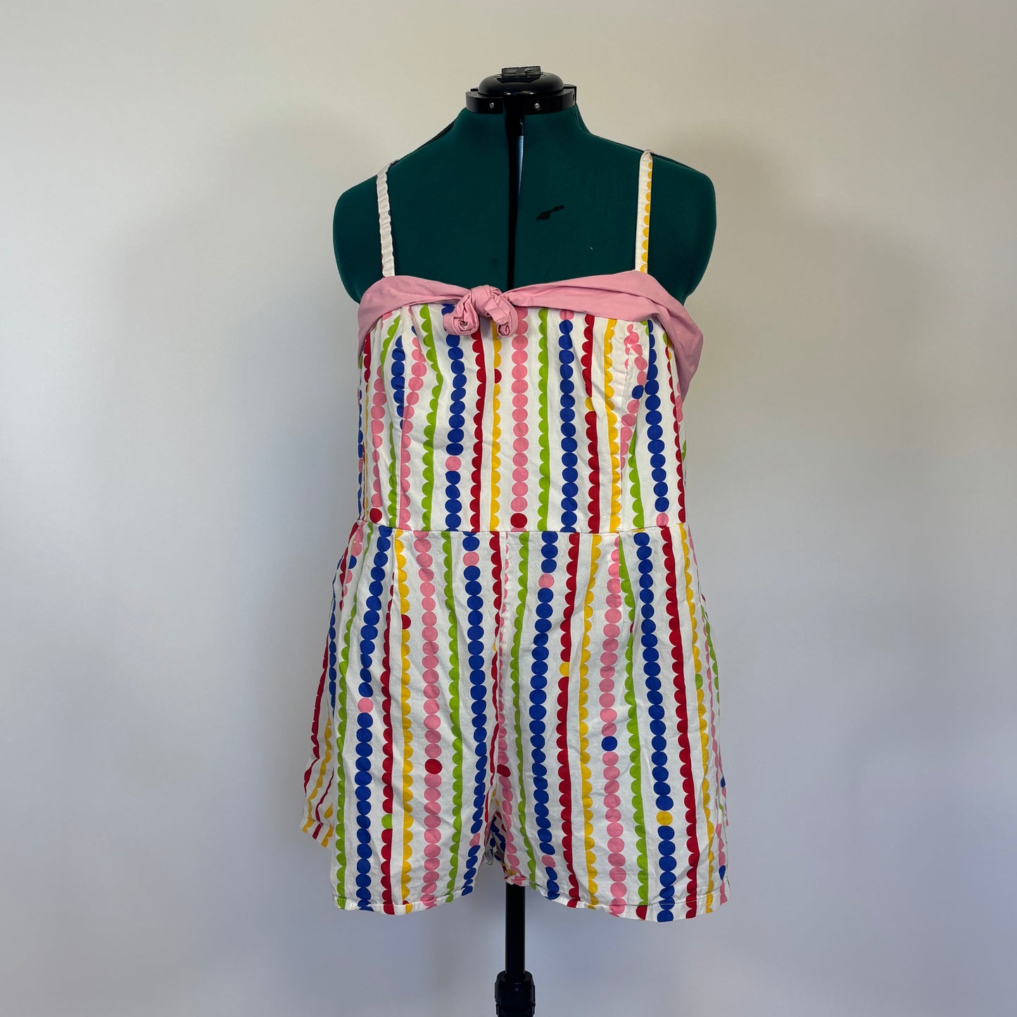 Unique Vintage Dotted Rainbow Print Romper