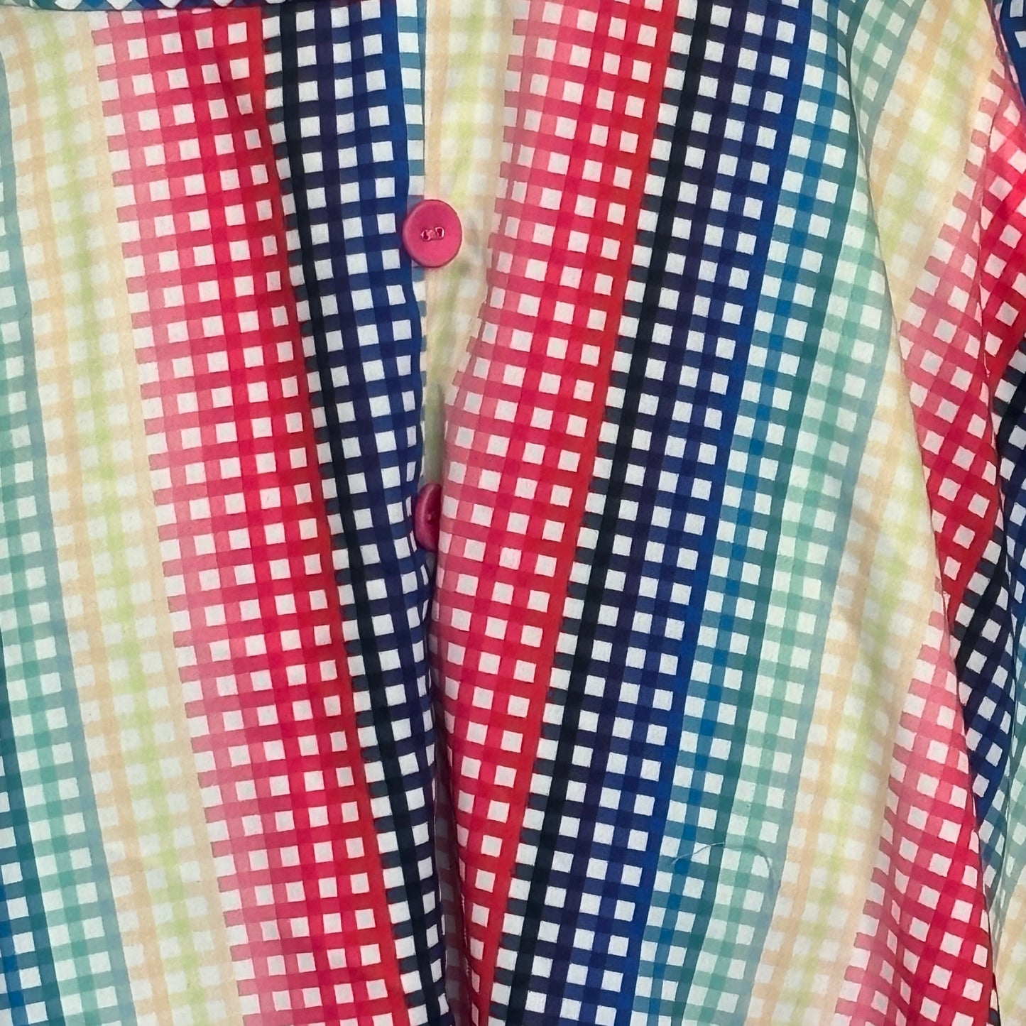 Rainbow Grid Print Pin-up Style Dress